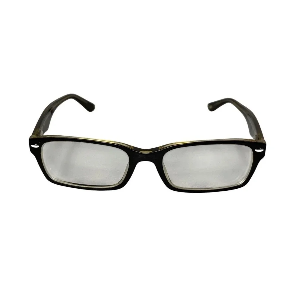 Ray-Ban RB 5206 5373 Eyeglasses Dark Brown Beige Rectangular Frames with Case